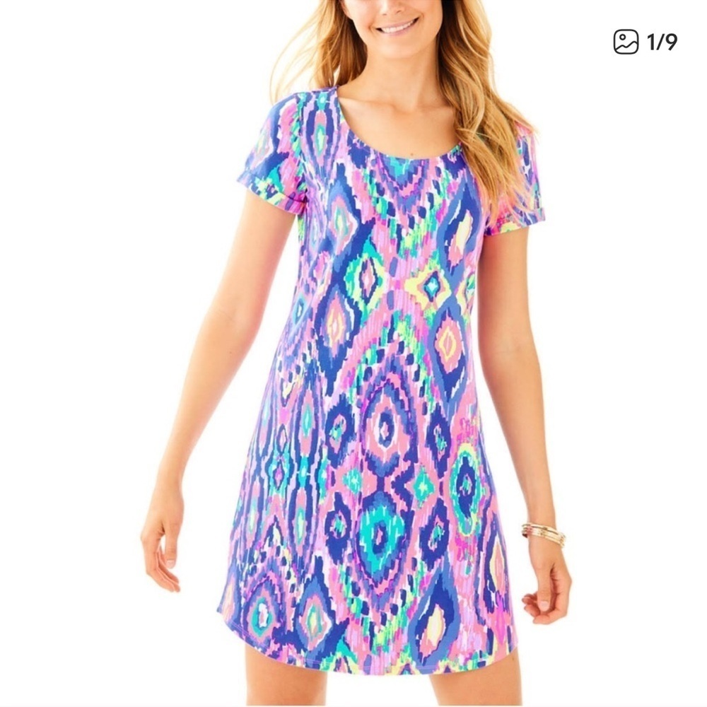 Lilly Pulitzer Tammy UPF 50 Neon Short Sleeve Dress
